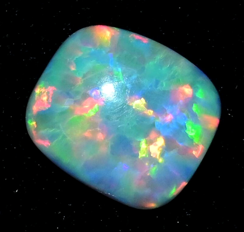 Natural Play of Color Ethiopian Fire Opal 4.10 Ct Cabochon Certified Gemstone