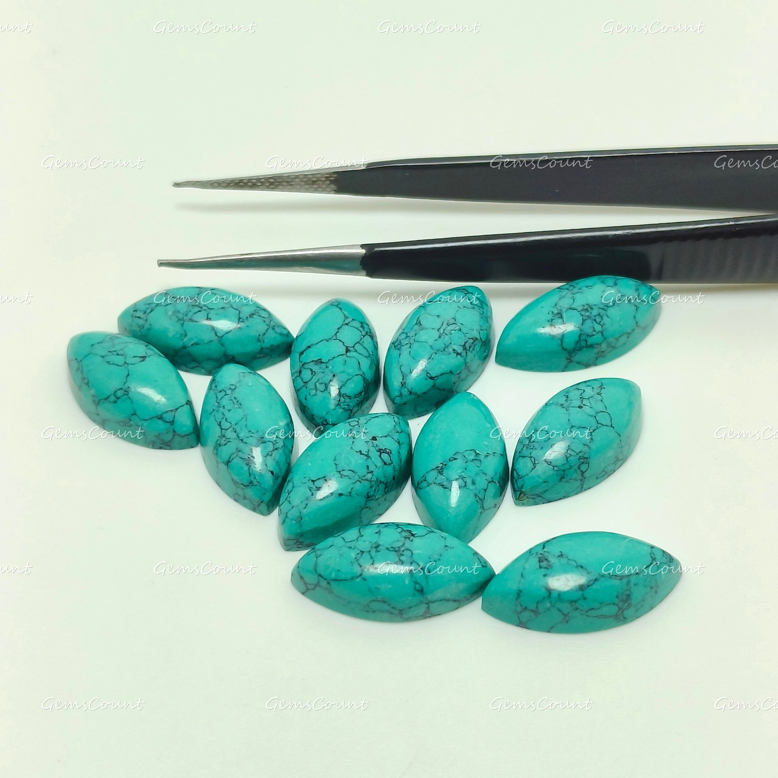 Natural Blue Howlite Turquoise Marquise Cabochon Smooth Gemstone 3x6mm-15x30mm
