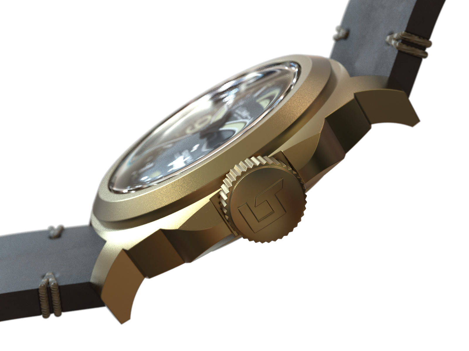 Lum-tec M94 Bronze Dive watch 44mm GMT No date 200M Horween strap NIB warranty