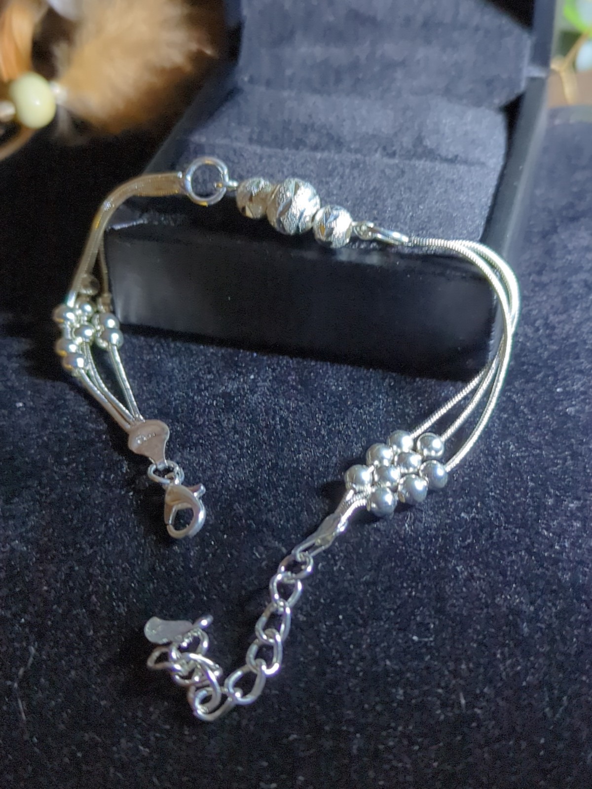 Sterling Silver 925 Adjustable 9-in Bracelet Handcrafted Carved And Created