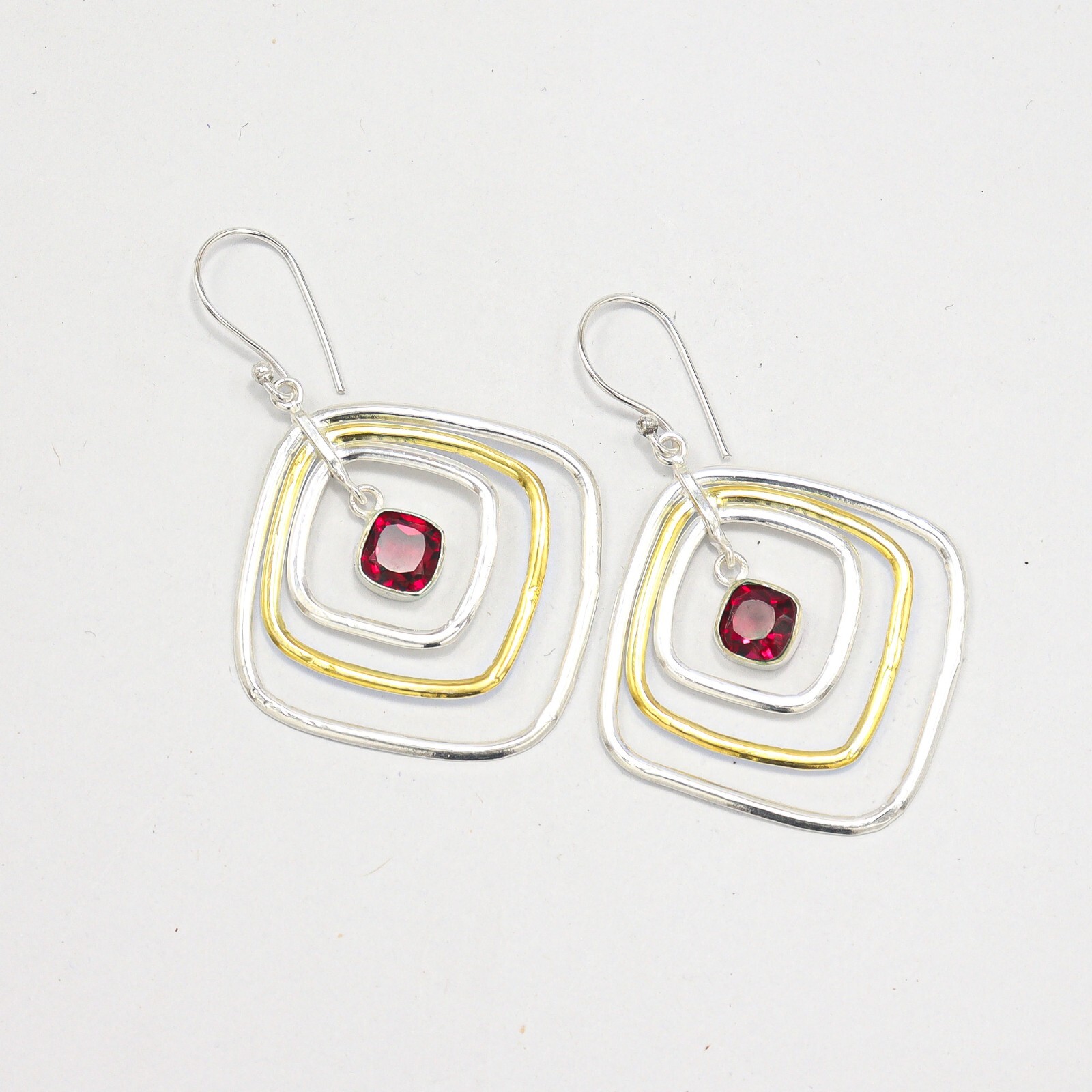 Pink Rubellite Drop/Dangle Earrings Handcrafted Silver Valentine Gift 2.44″