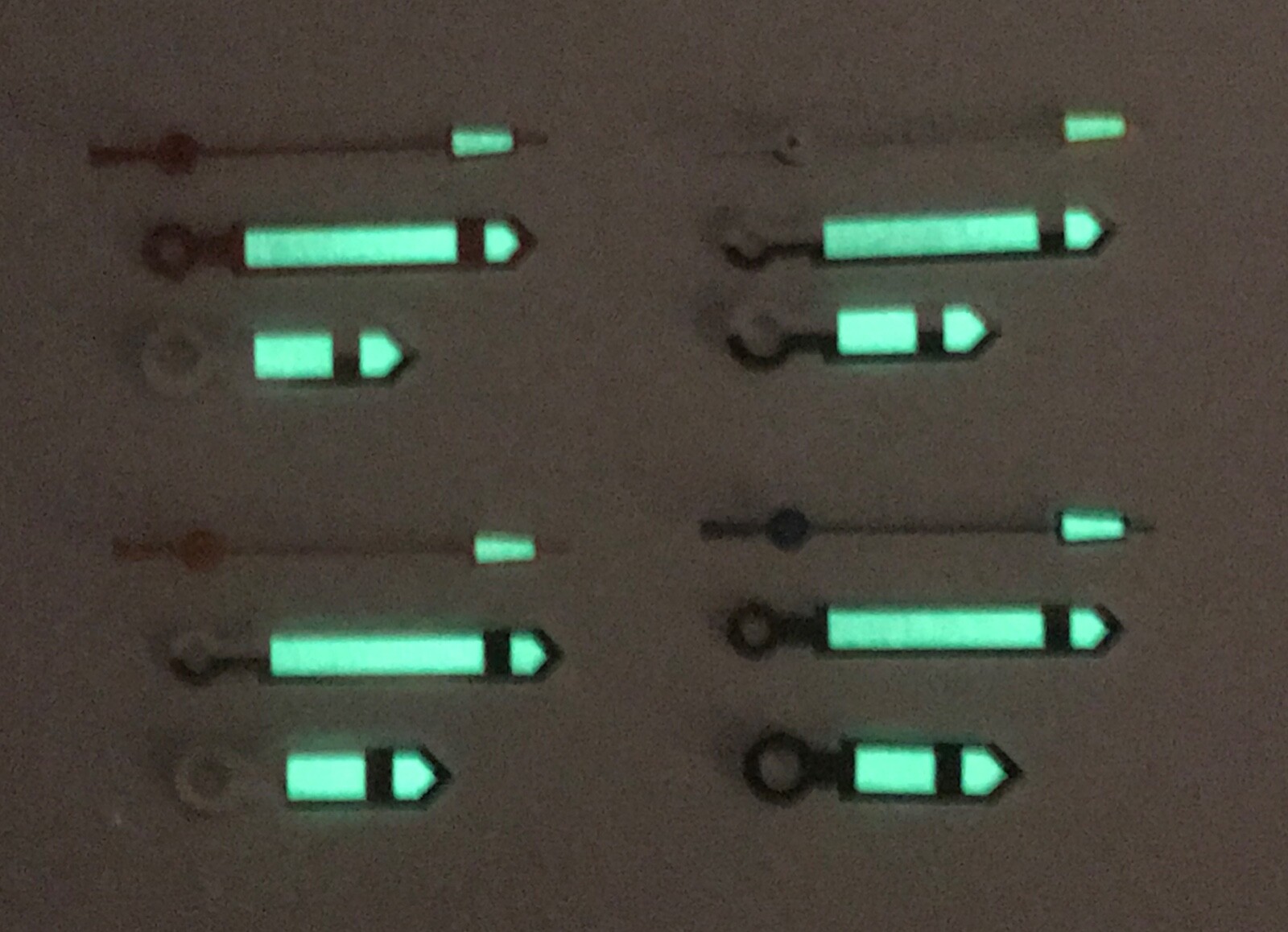 Watch Hands Green Luminous Kit Miyota 8205,8215,821A,Mingzhu DG2813 Movement