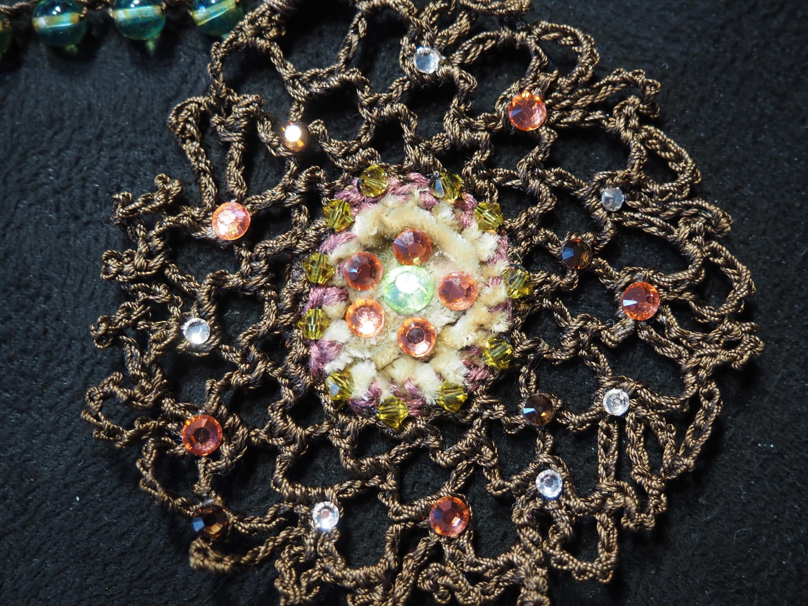 Handcrafted Beaded Crochet Necklace and Earring Jewelry Set