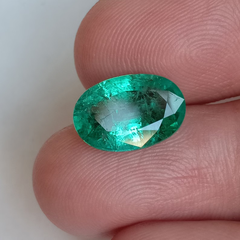 Certified Zambian Green Emerald Cut May Birthstone Loose Gemstone 3.43 Ct