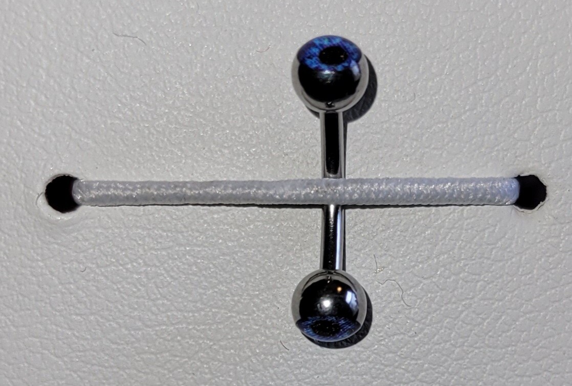 Eyeball Inlaid 316L Surgical Steel Curved Barbell for Eyebrows Rook Anti-tragus