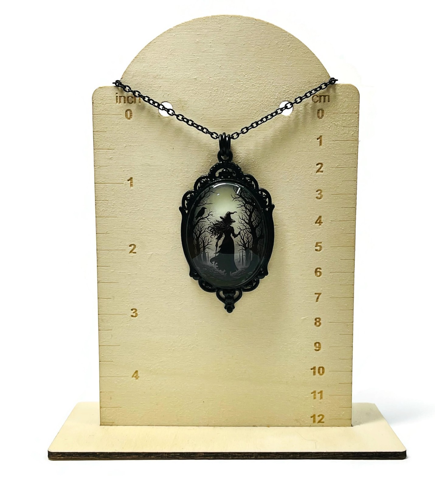 Witch in the Forest Lime Aqua Blue & Purple/Violet Glow in the Dark Necklace