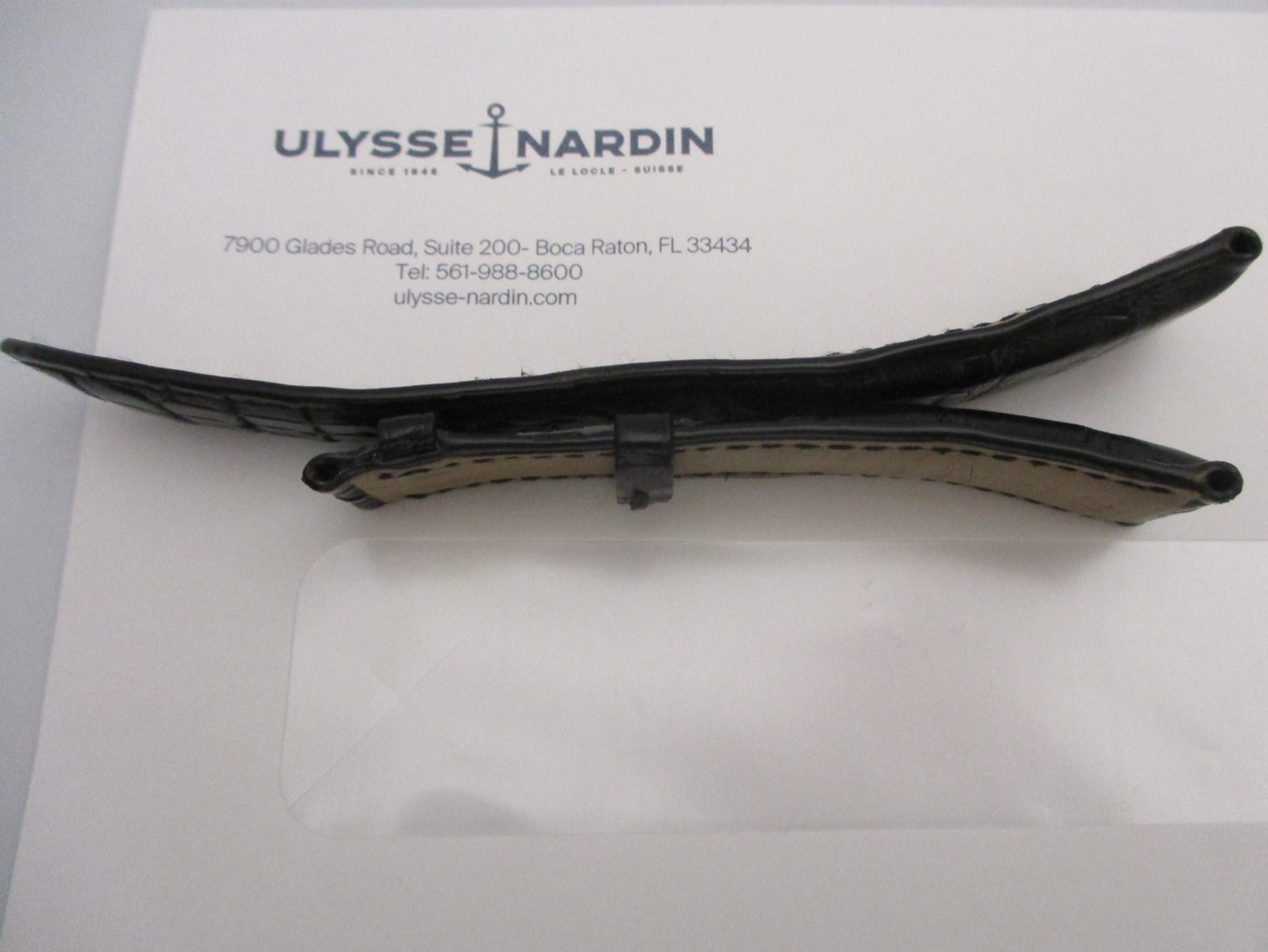 ULYSSE NARDIN Watch & Chronograph 21mm x 18mm Padded Black Strap Bands 125+85mm