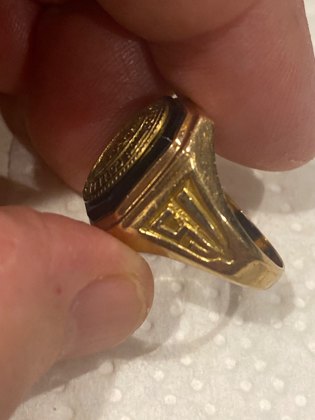 vintage 1951 Jenkins Stratton Bryant Strayer College 10k onyx class ring