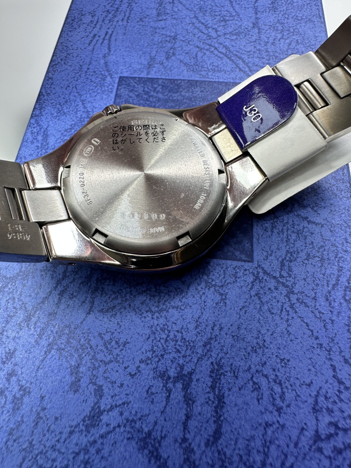 NEW SEIKO 8F32 0220 Perpetual Calendar Quartz Titanium Watch Mens Vintage