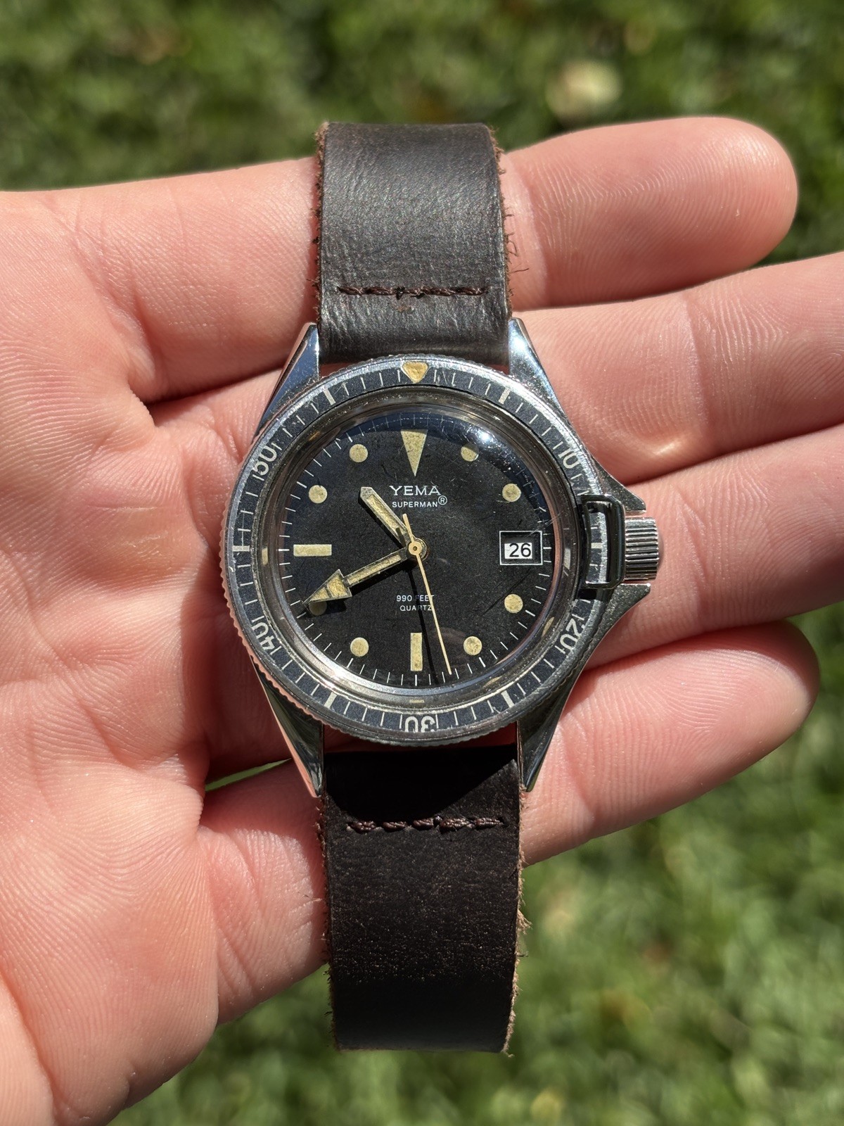 Vintage Yema Superman — Quartz — A+ Condition — Lovely Patina