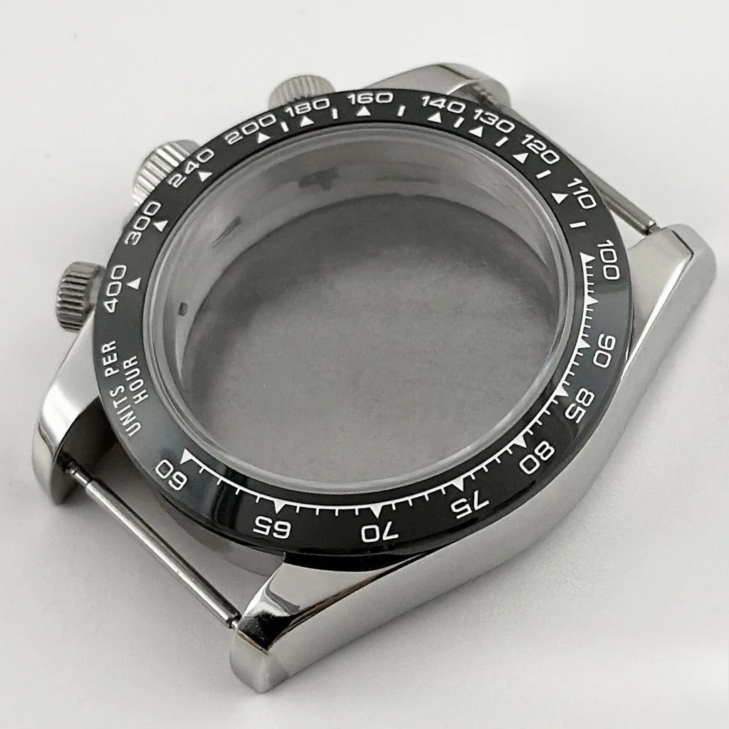 Daytona 40mm Mens Watch Steel Case for Daytona VK63 VK64 Case Fits 20mm Strap
