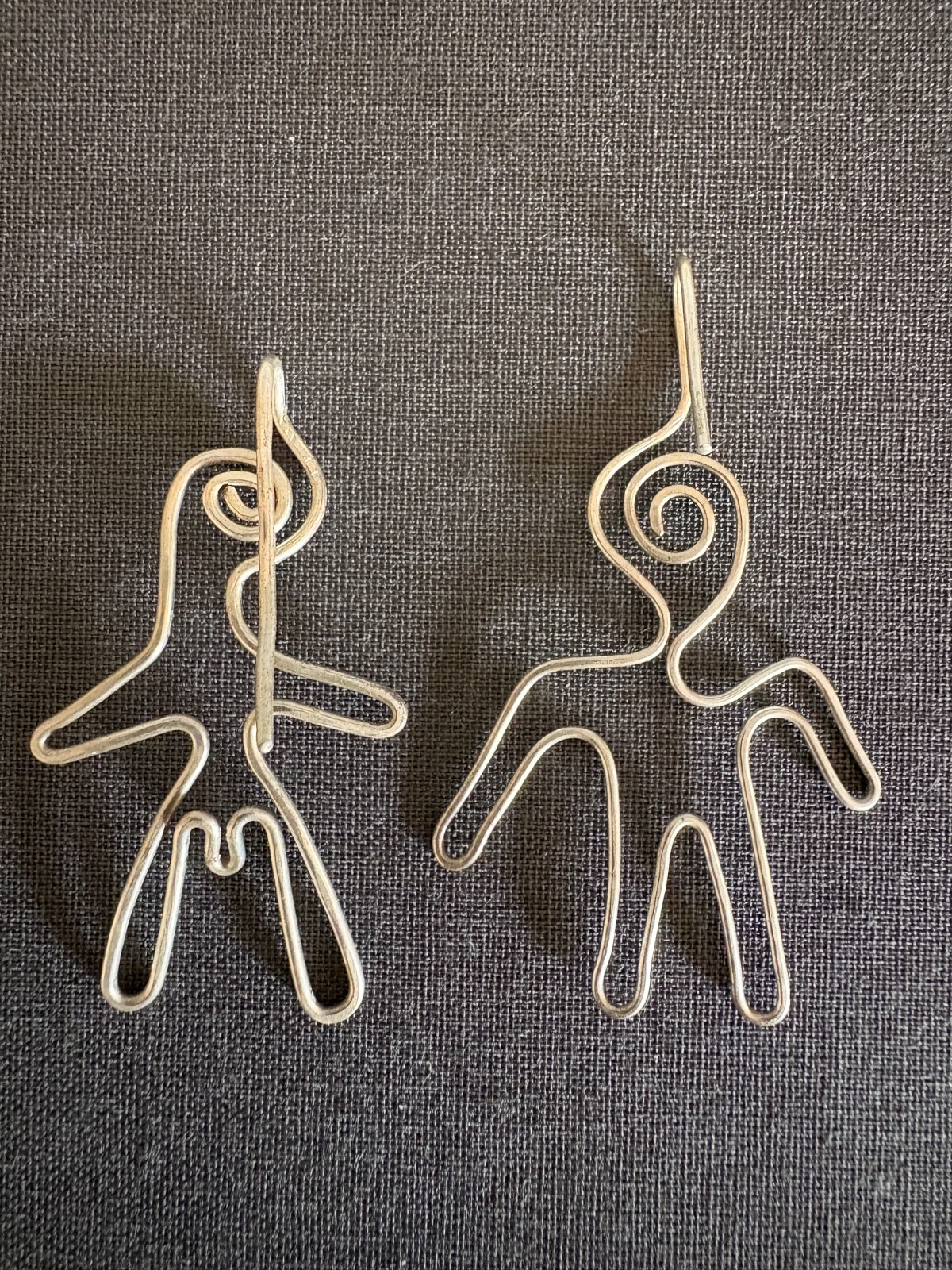 Handmade Male Female Earrings Sterling Silver Wire French Hook Unique Santa Fe