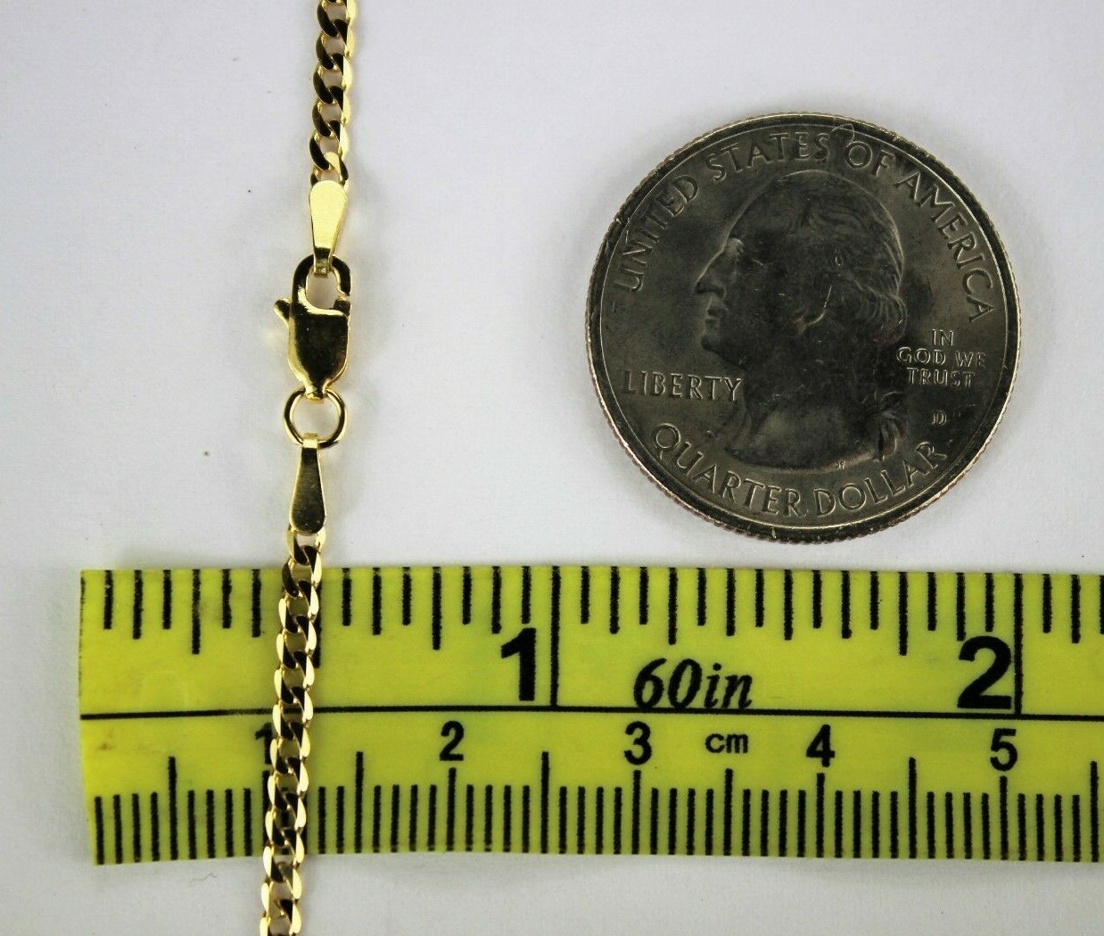14K SOLID GOLD CUBAN LINK CHAIN NECKLACE BRACELET MEN WOMEN 2~11.5mm / 6.5″-30″
