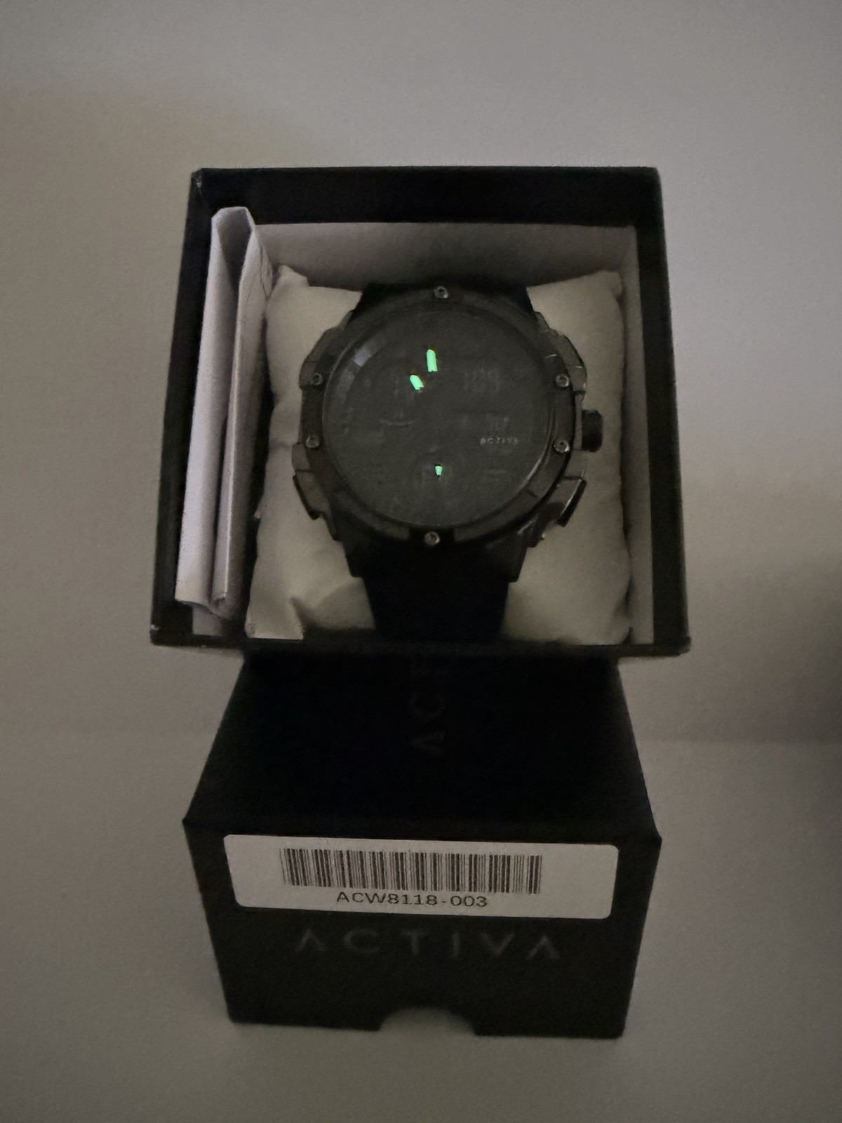 Activa ACW8118-003 Active Collection Black Ana-Digi Sport Watch blue backlight