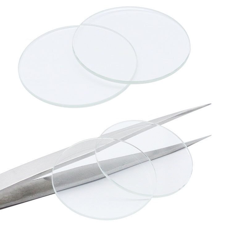 2X 2.5mm Watch Crystal 27-45mm Flat Round Mineral Glass Watchmaker Repair Tools