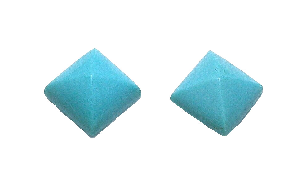 TWO 8mm Sugarloaf Square Sleeping Beauty Turquoise Cabochon Cab Gem B23A138/4725