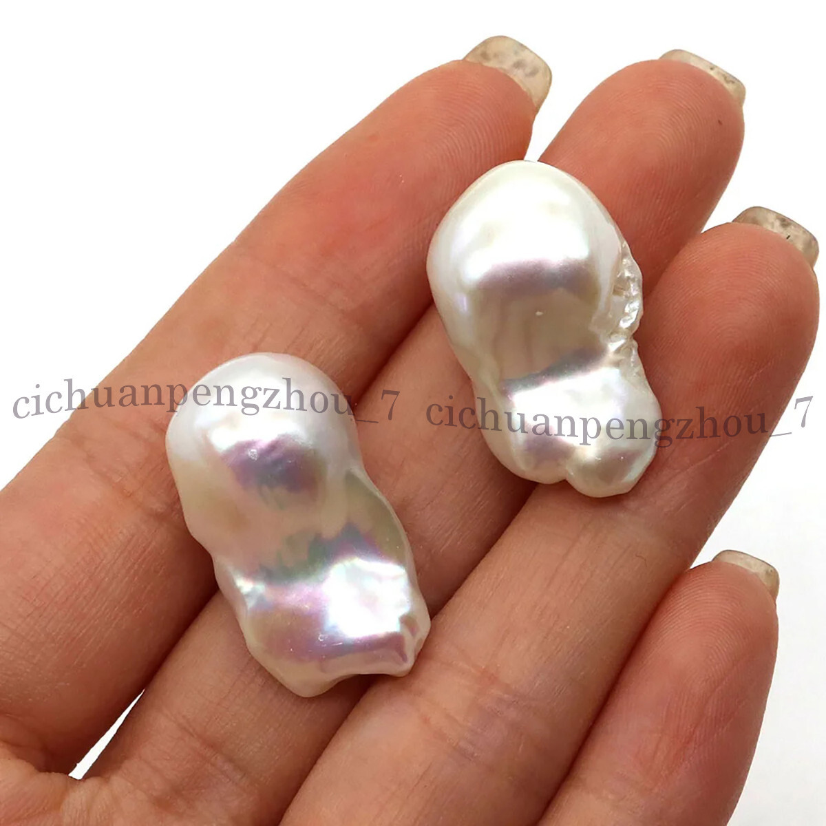 1Pc No Hole Undrilled 15-30mm Natural Freshwater Baroque Keshi Pearl Loose Beads