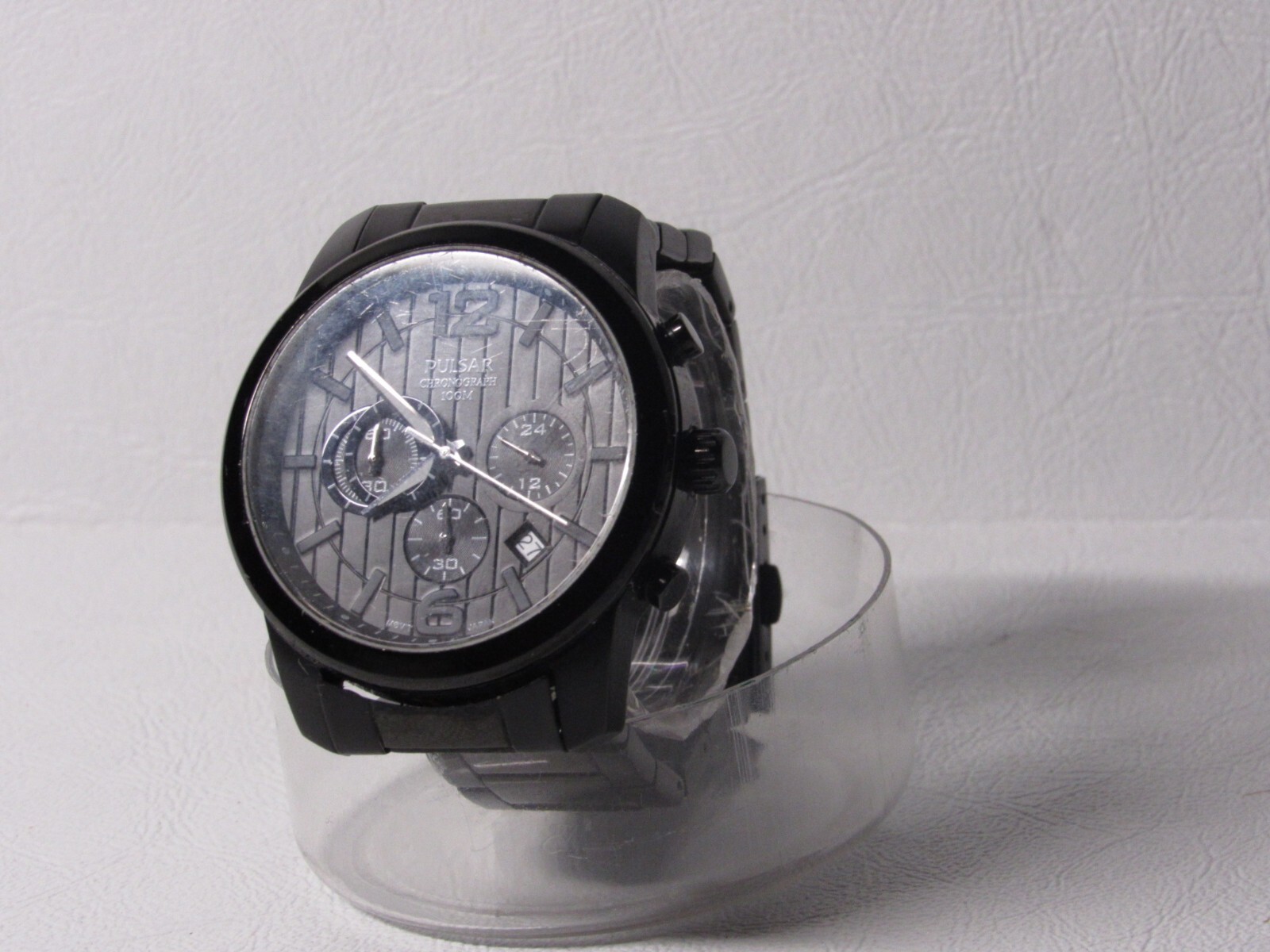 Pulsar VD53-X079 Mens Chronograph Analog Watch All Black Tone Date 44 mm