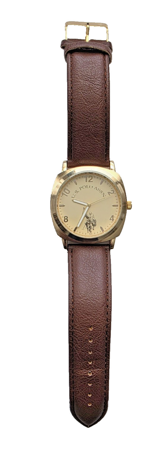 U.S. Polo Assn. Men’s Accutime Watch, Gold-Tone USC90053KL Size 7 1/2 Org Box