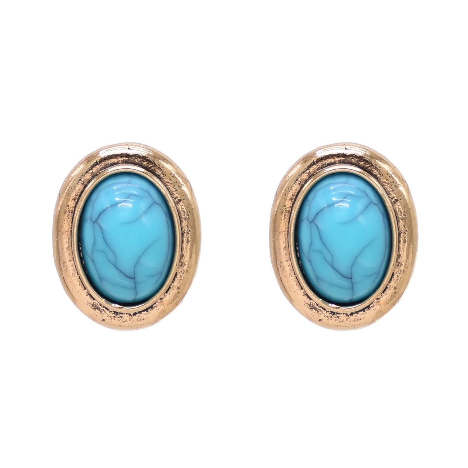 Jewelry Set Western Vintage Turquoise Gold Plated Finish Choker Necklace Earring