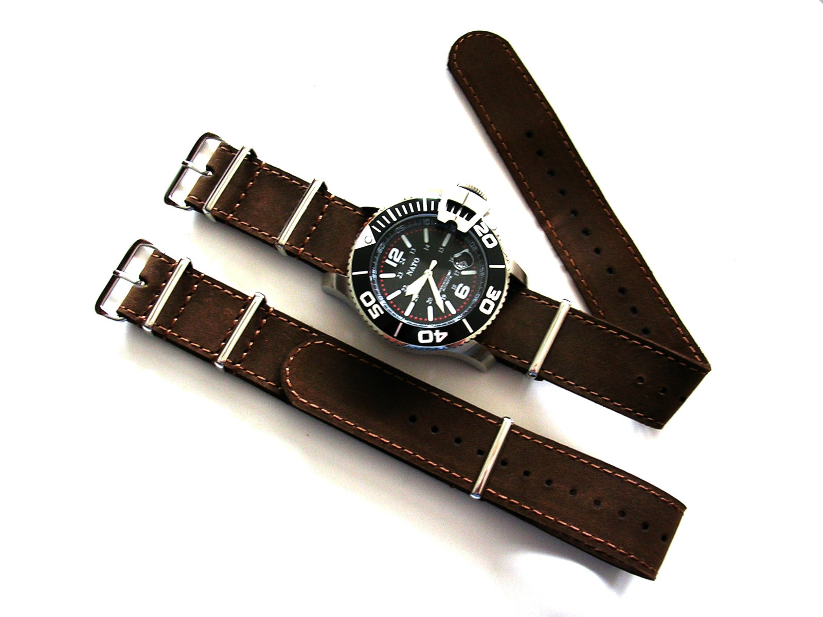 NATO G10 ® Bomber Leather Aviator Pilot watch band Military RAF strap IW SUISSE