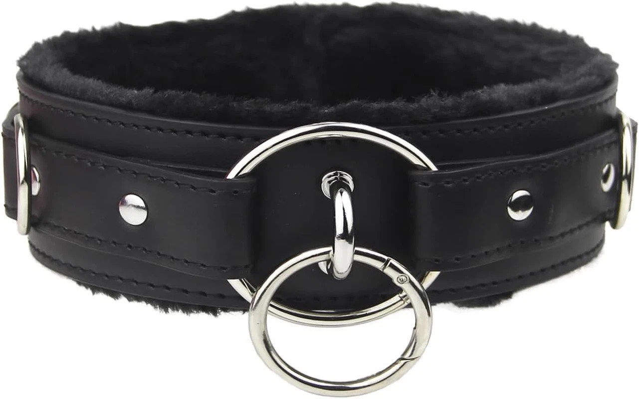 Leather Choker Collar with Lock Adjustable Size for Women