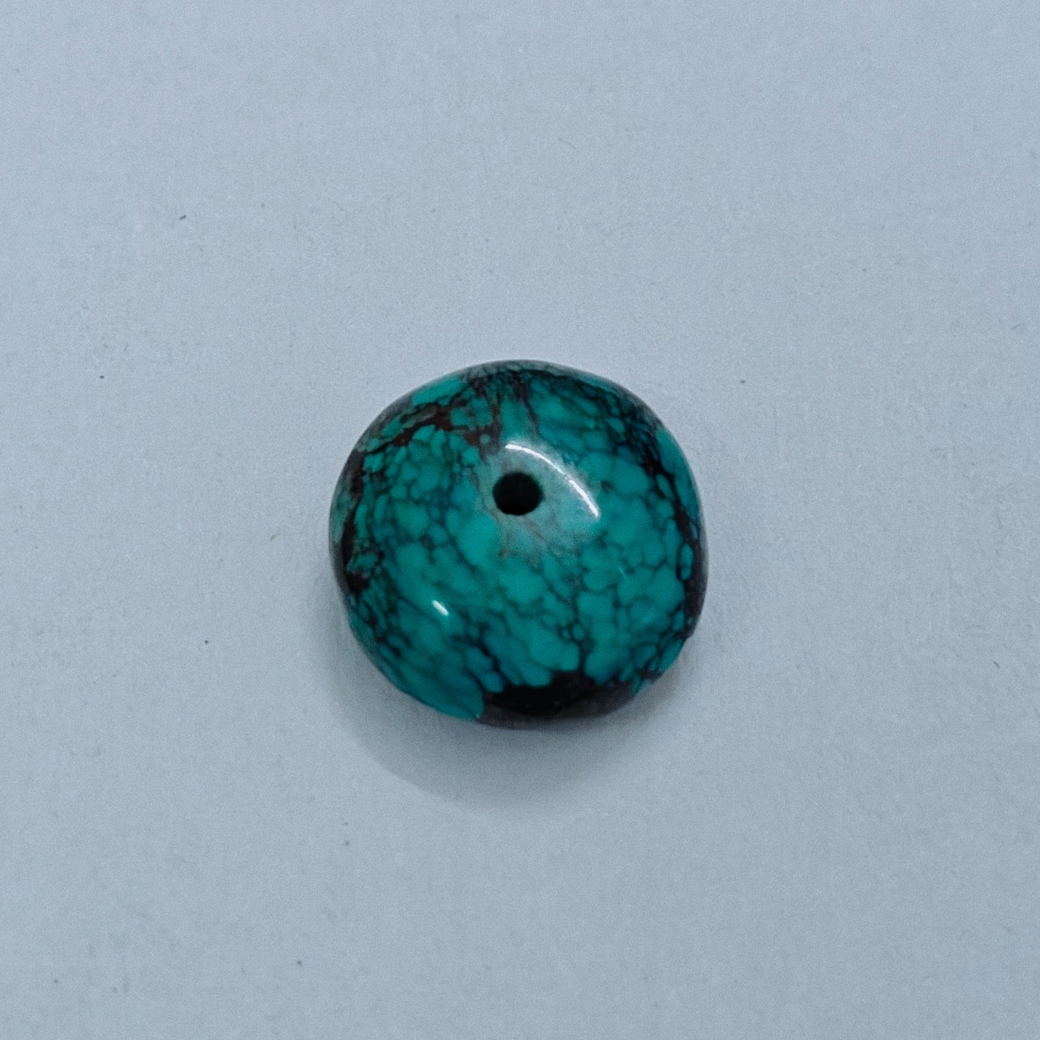 Hubie Turquoise Rondell Beads Loose Gemstone For Jewellery Making Supply 78 Cts.