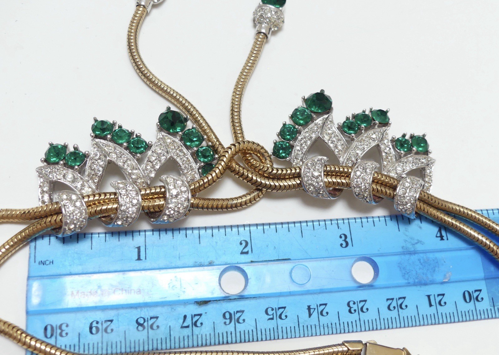 MARCEL BOUCHER Emerald Green Necklace 1940s HTF