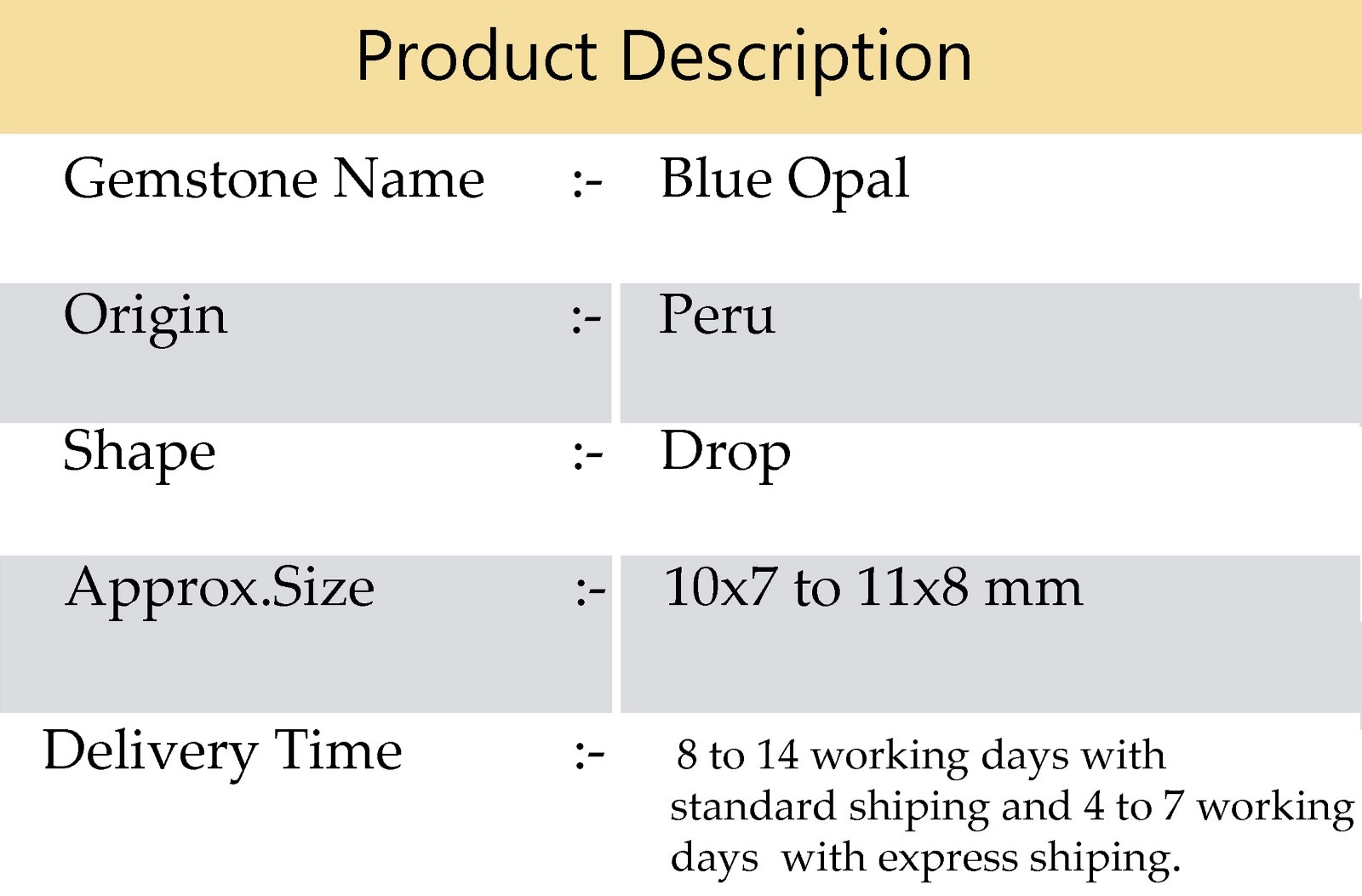 Peruvian Blue Opal Smooth Drop Beads 10×7-11x8mm Gemstone 8″ Strand