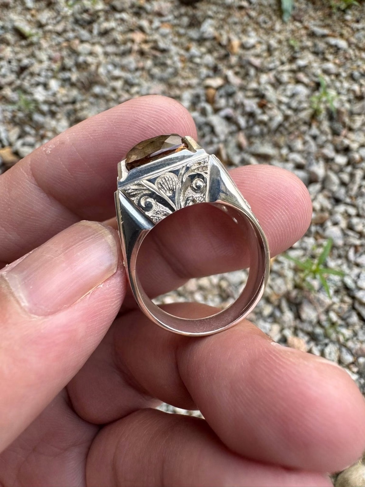 Top Quality Smoky Quartz Gemstone 925 Sterling Silver Men’s Ring Wedding Gift D7