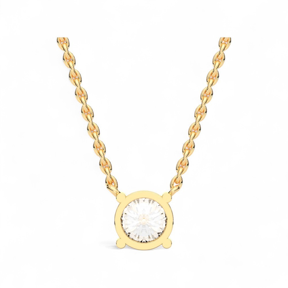 Certified 0.50ct Round Lab Created Grown Diamond Pendant Necklace 14k White Gold