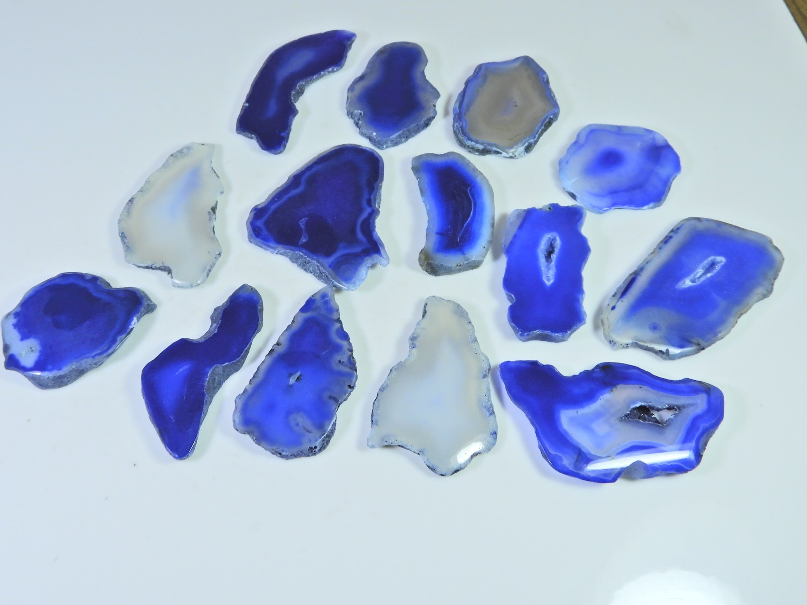 585Cts. Slice Druzy Agate Fancy Cabochon Loose Gemstone 28X38X05-26X53X05MM D133