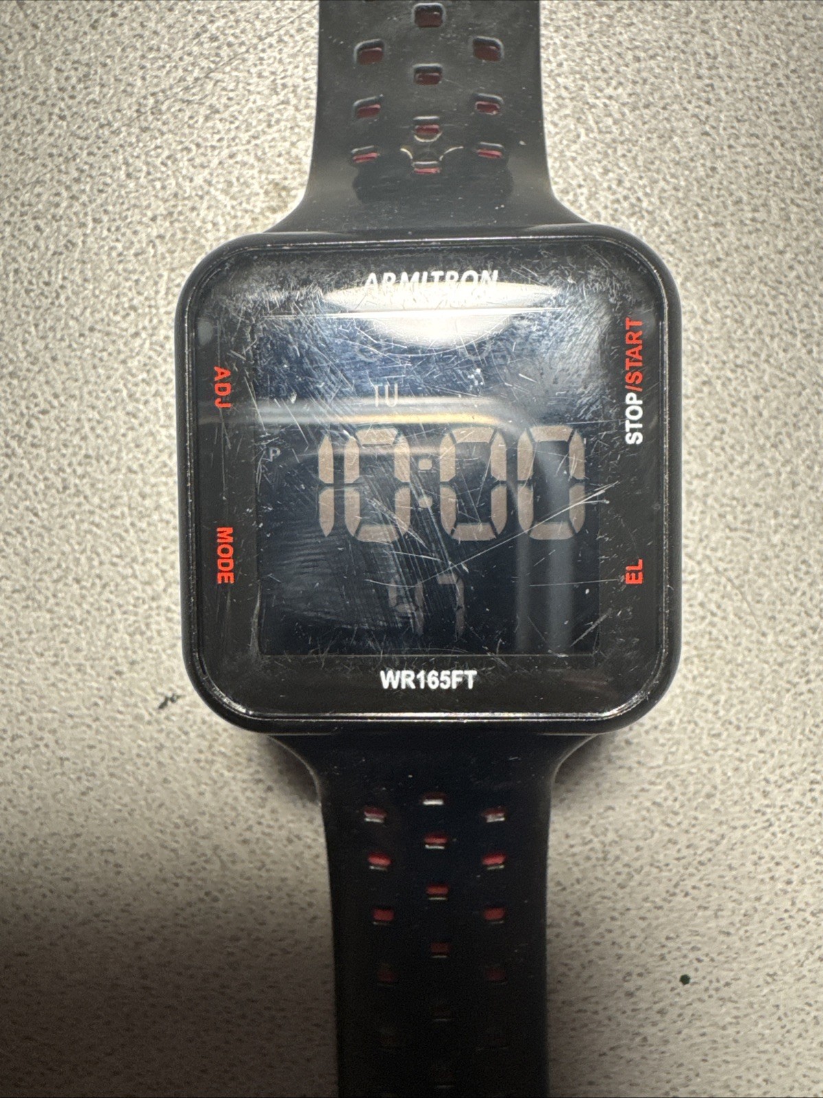 Armitron Pro Sport Watch Mens 38mm Black Digital Silicone WR165FT 40/8417