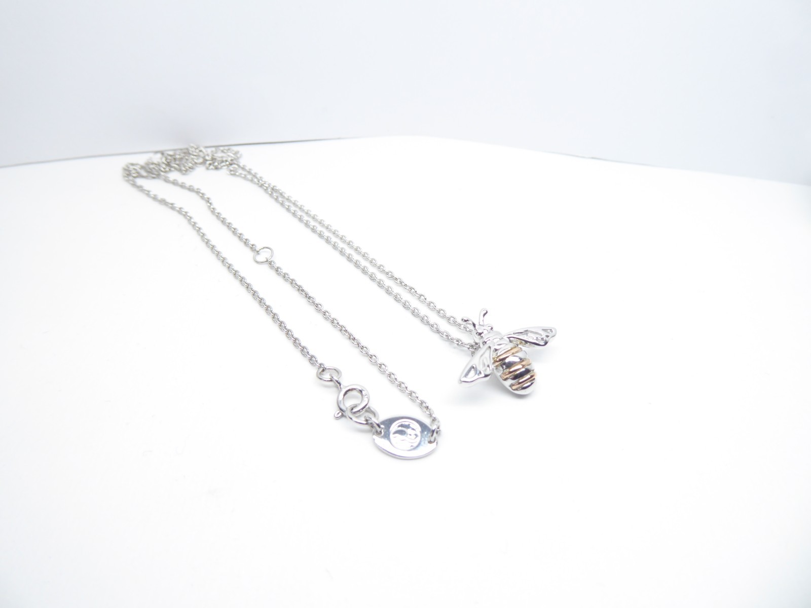Clogau Gold Silver & 9ct Rose Gold Honey Bee Pendant 22″ Chain