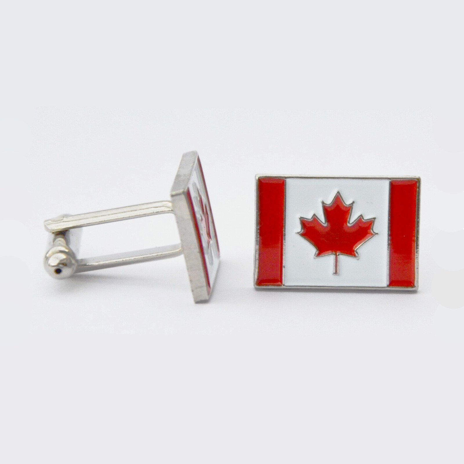 4-PC CANADA FLAG CUFFLINKS High Quality NEW w GIFT BOX World Canadian Maple Leaf