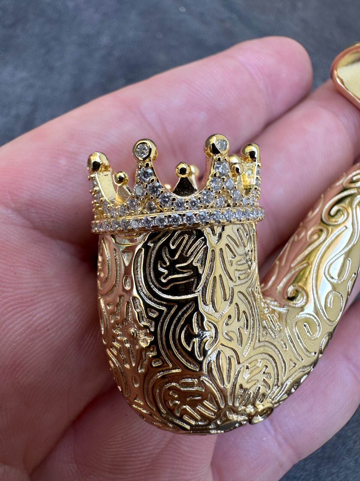 Fully Functional Tobacco Pipe Pendant MOISSANITE Real 925 Silver Iced Hip Hop