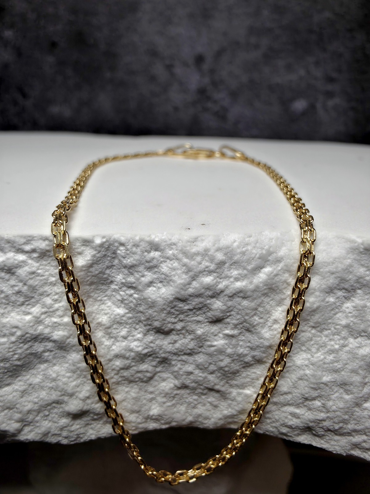 Solid 10k Yellow Gold 1.6mm Bizmark Dainty Bracelet 7.5 Inches