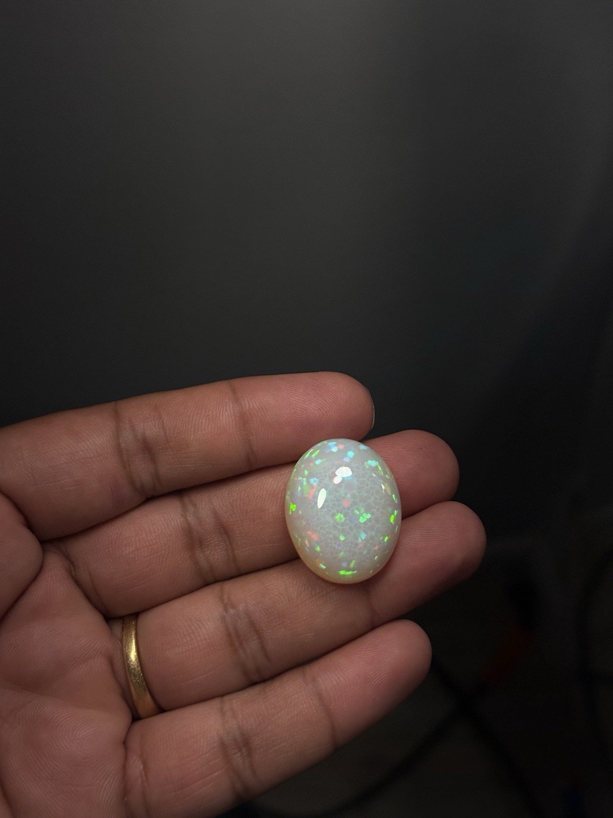 Natural White Opal 40.52 Ct Oval Cabochon Loose Gemstone Certified Play of Color