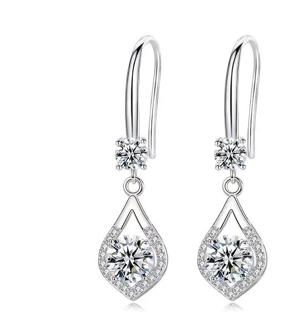 4 Carat Moissanite Hanging Earrings