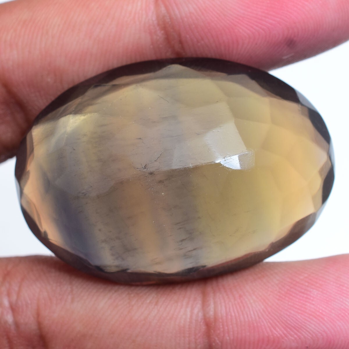 165 Cts Natural Designer Bi-Color Fluorite 41mm*28mm Faceted Cut Loose Gemstone