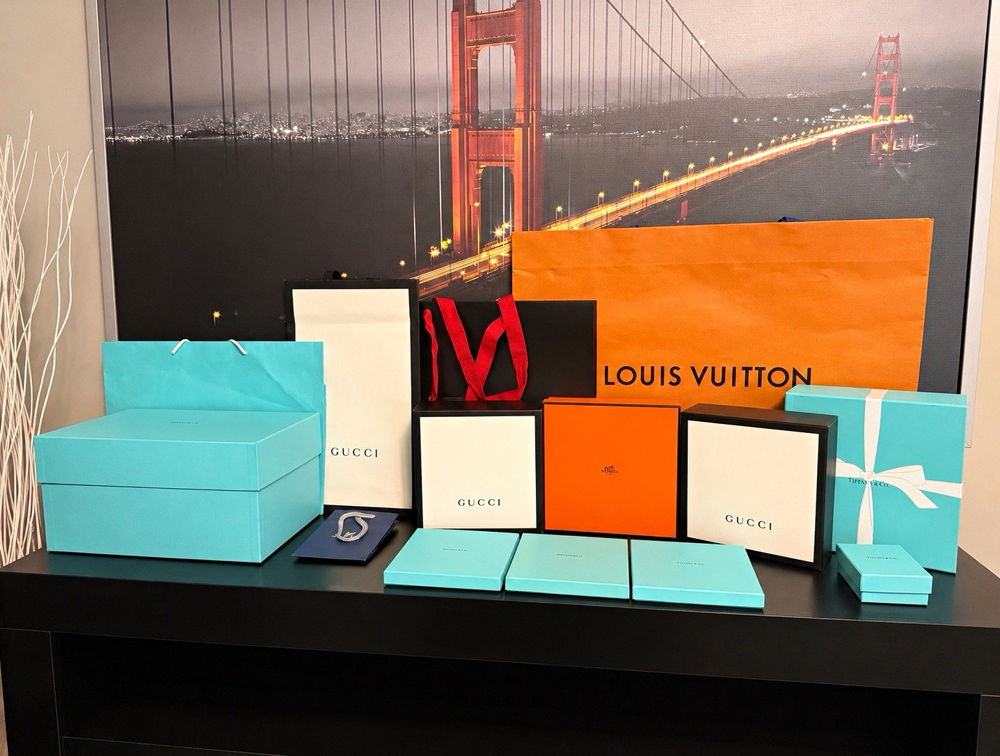 Assorted Luxury Gift Boxes & Shopping Bags (Empty) 14-Item Bundle