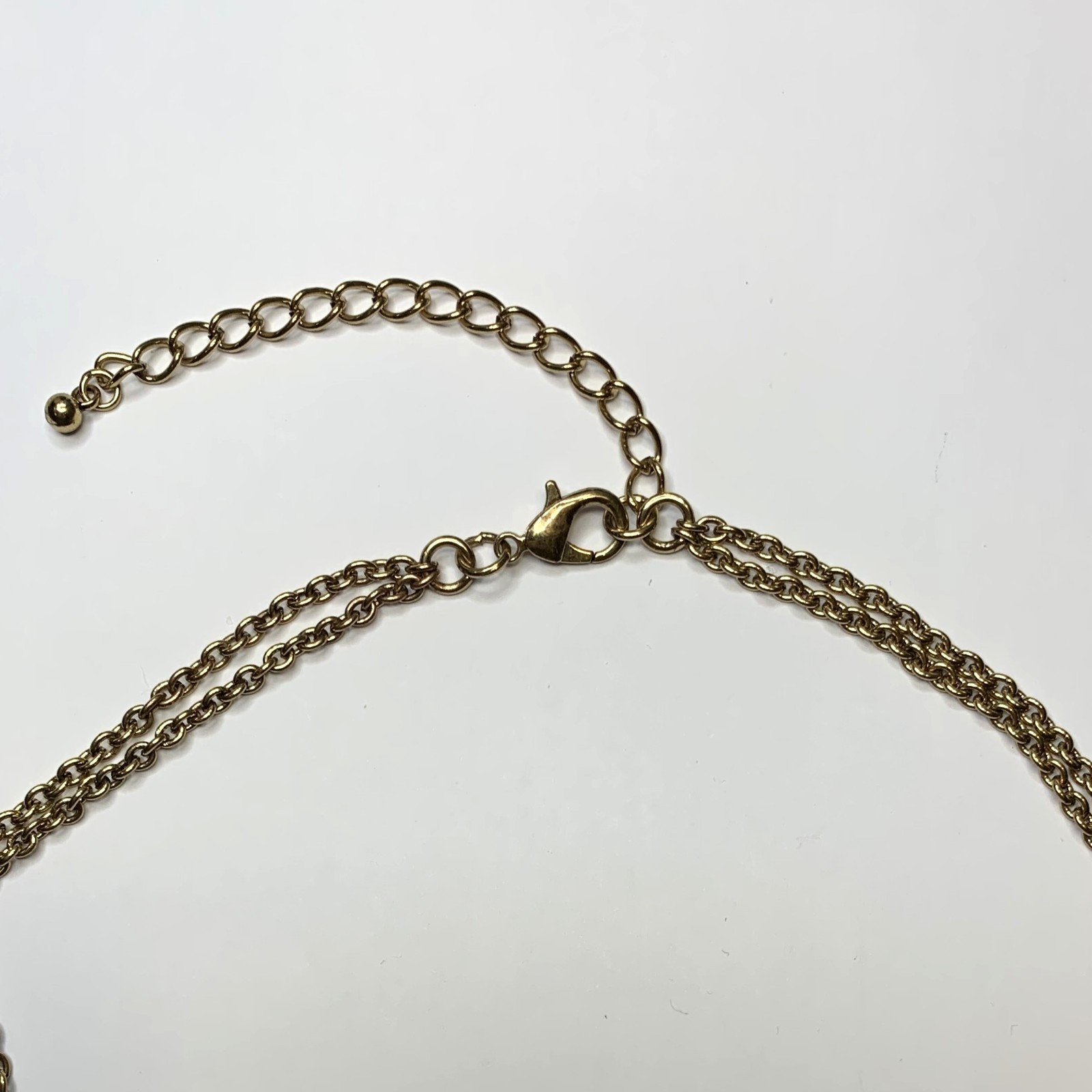 Boho Style Gold Tone Bib Statement Necklace Crescent Shapes w/ Maroon Medallions