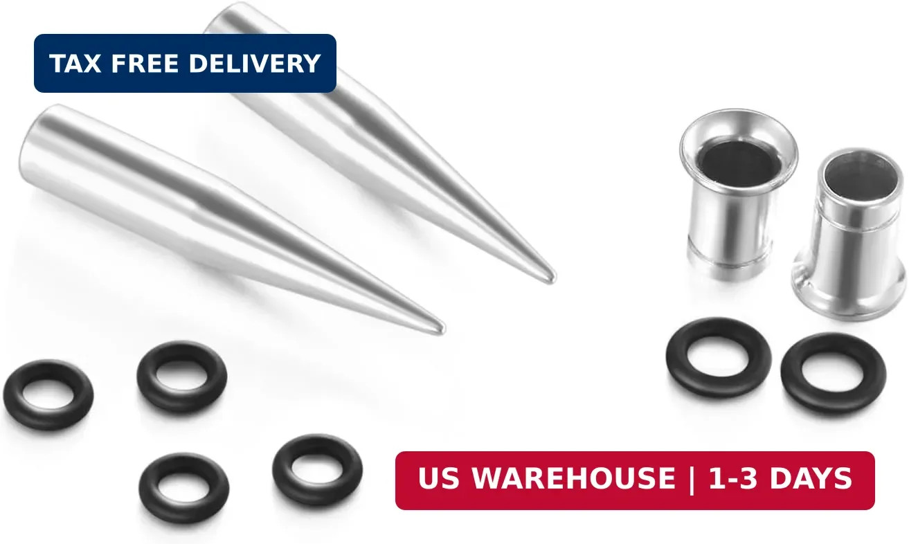 vcmart 14G-00G 36 pcs Ear Gauges Stretching Kit Tapers Plugs Eyelets Implant Gra