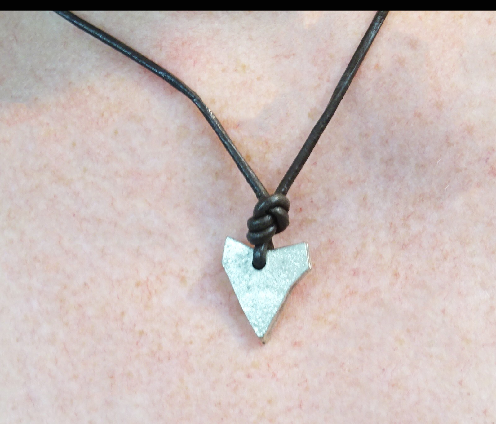 Brand New Metal Shark Tooth Leather Surfer Skater Boho Y2K Unisex 18” Necklace