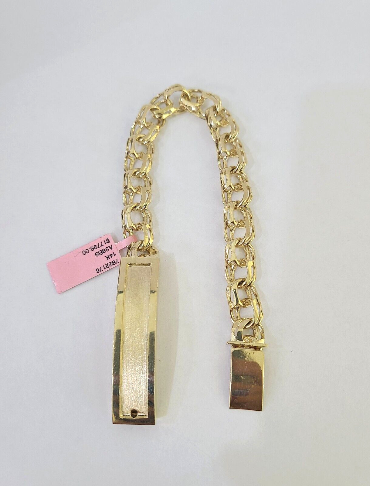 14k Chino ID Bracelet Yellow Gold Size 8.5″ Inches Box Lock Real 14kt