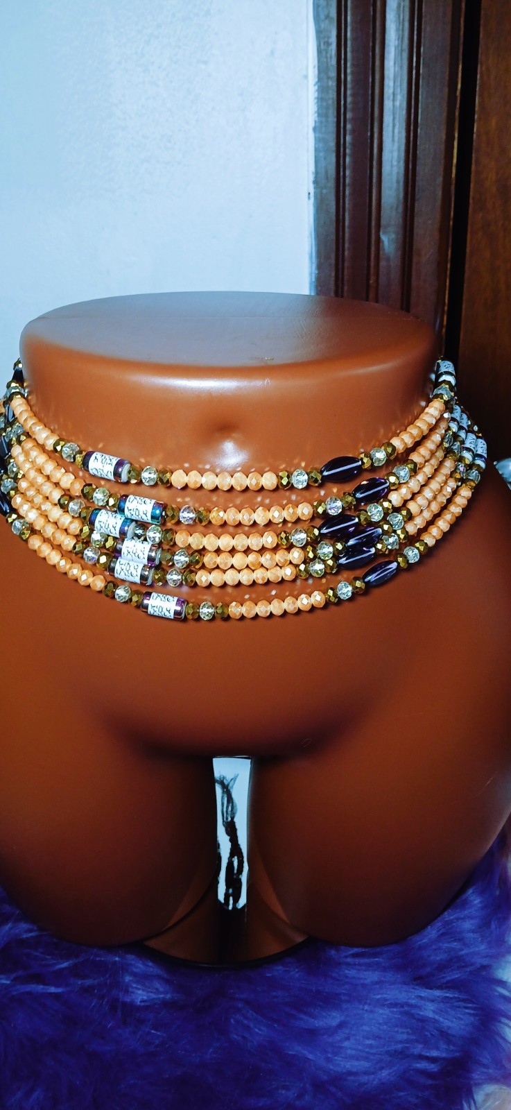 Authentic African Glass and Crystal Designed Waist Beads for Women African Beads