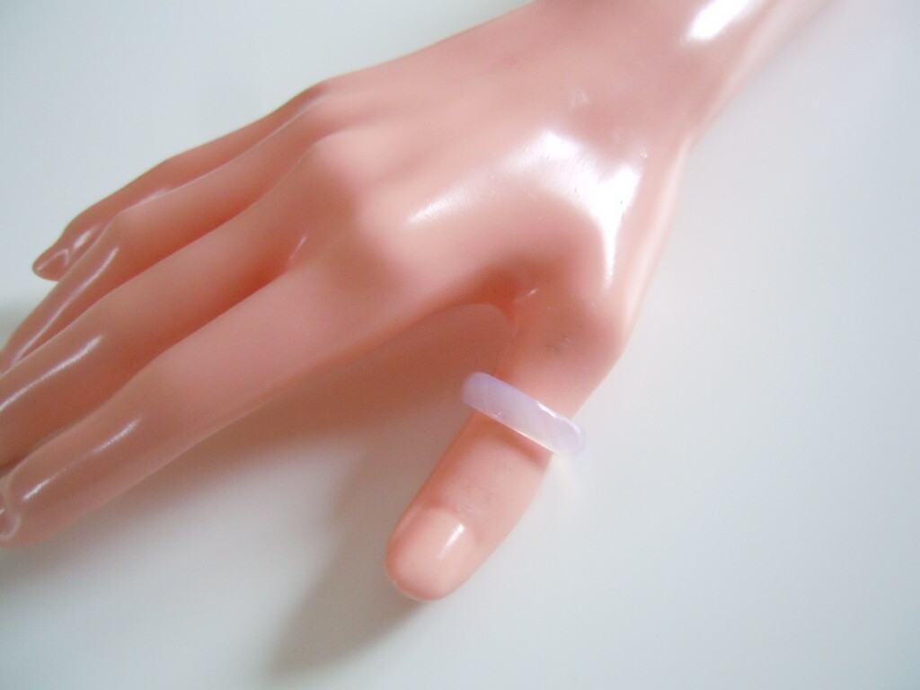 Ring Band Ring Pink Faceted Gemstone 2.0 G/Size 55 (Approx. Ø 17.5 Mm)/B: 0.6 Cm