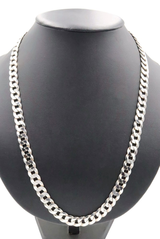 Classic Italy Sterling Silver (925) 10.2mm Wide Curb Link Chain 26″ Necklace 70g