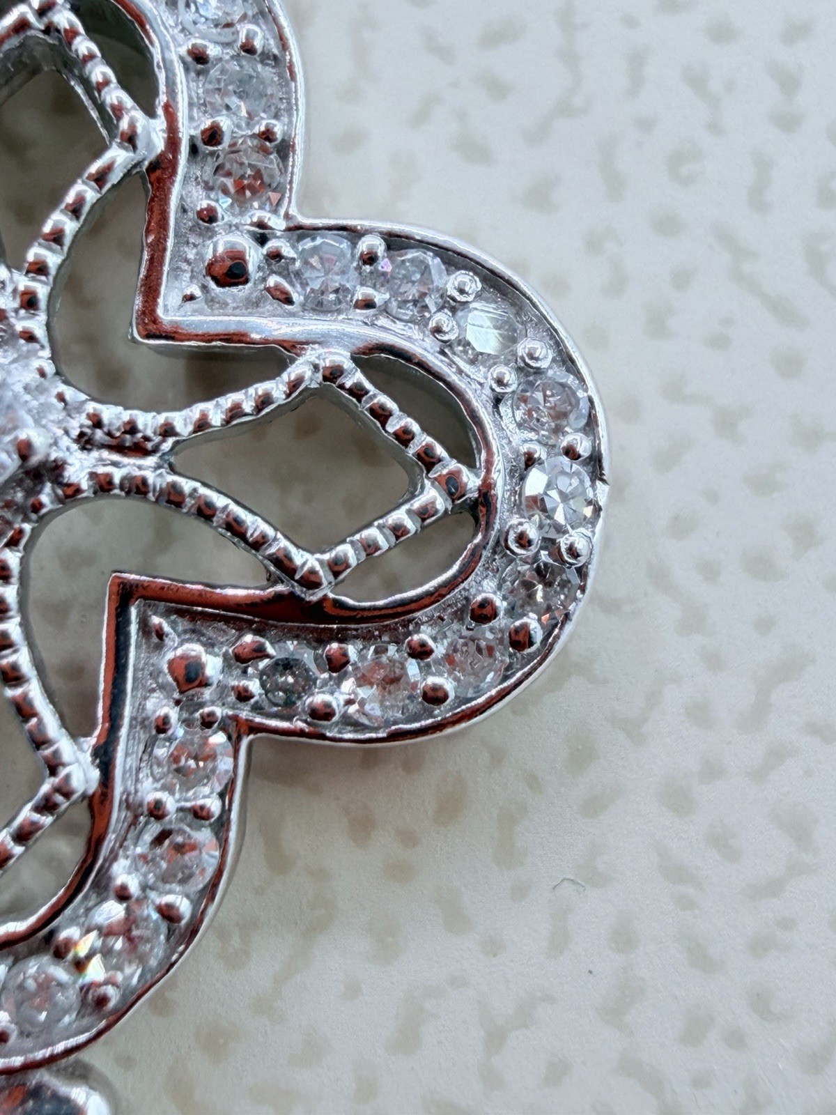 925 Sterling Silver Diamond Key Necklace 2” Pendant 18” Chain 0.21ct Natural