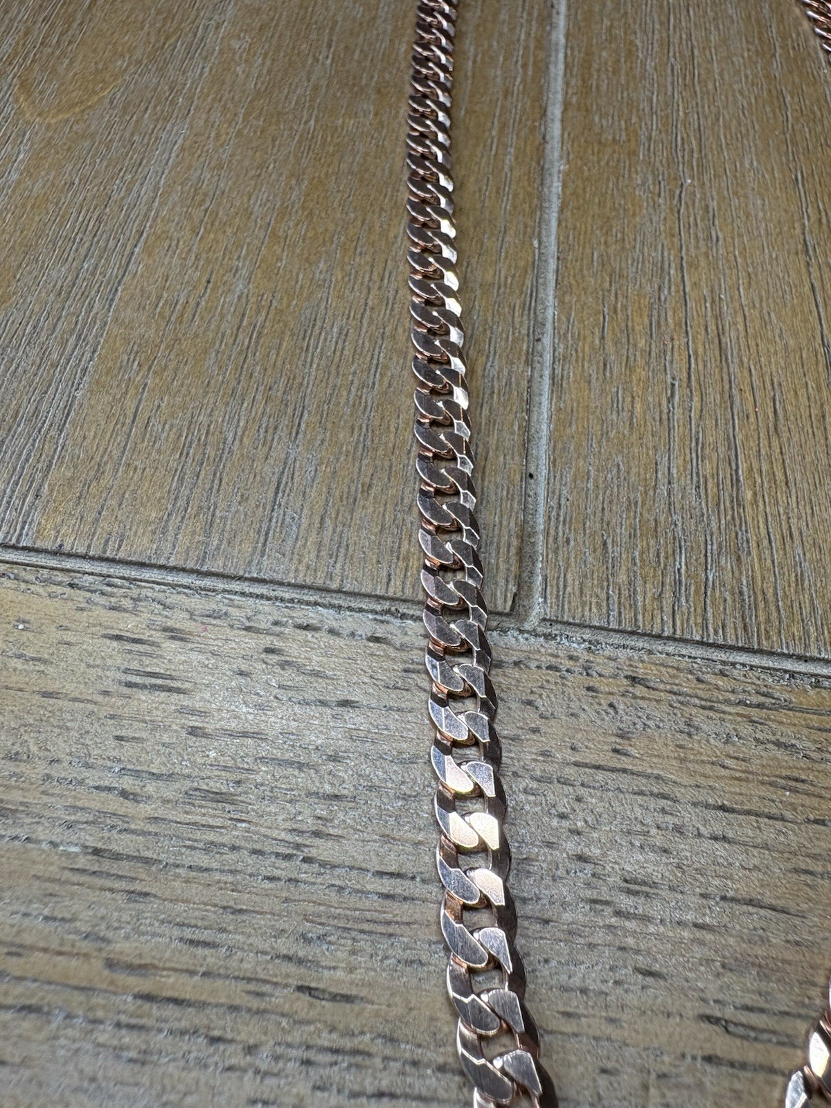 14k Rose Gold Plated REAL Solid 925 Silver Flat Cuban Link Chain Necklace 3mm